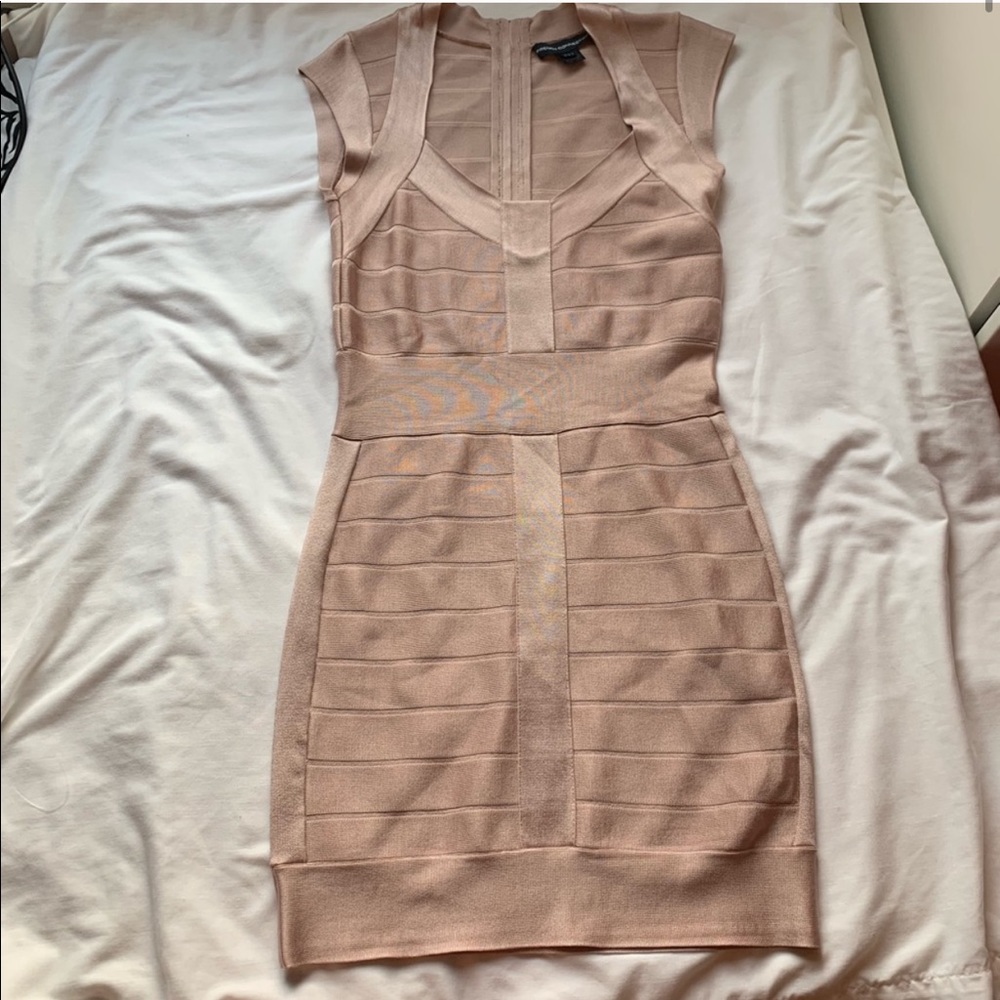 HP⭐️French Connection BlushChampagne Bandage Dress